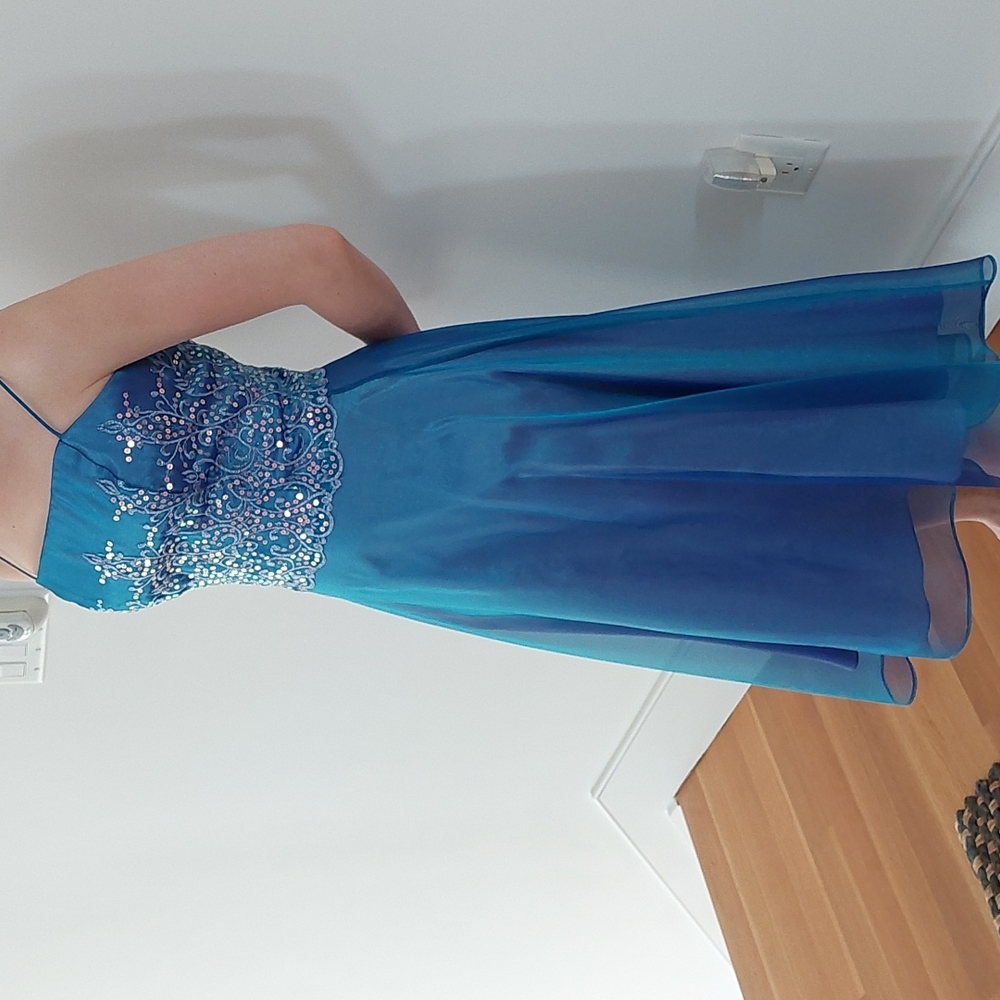 Blue Irredescent Prom Dress